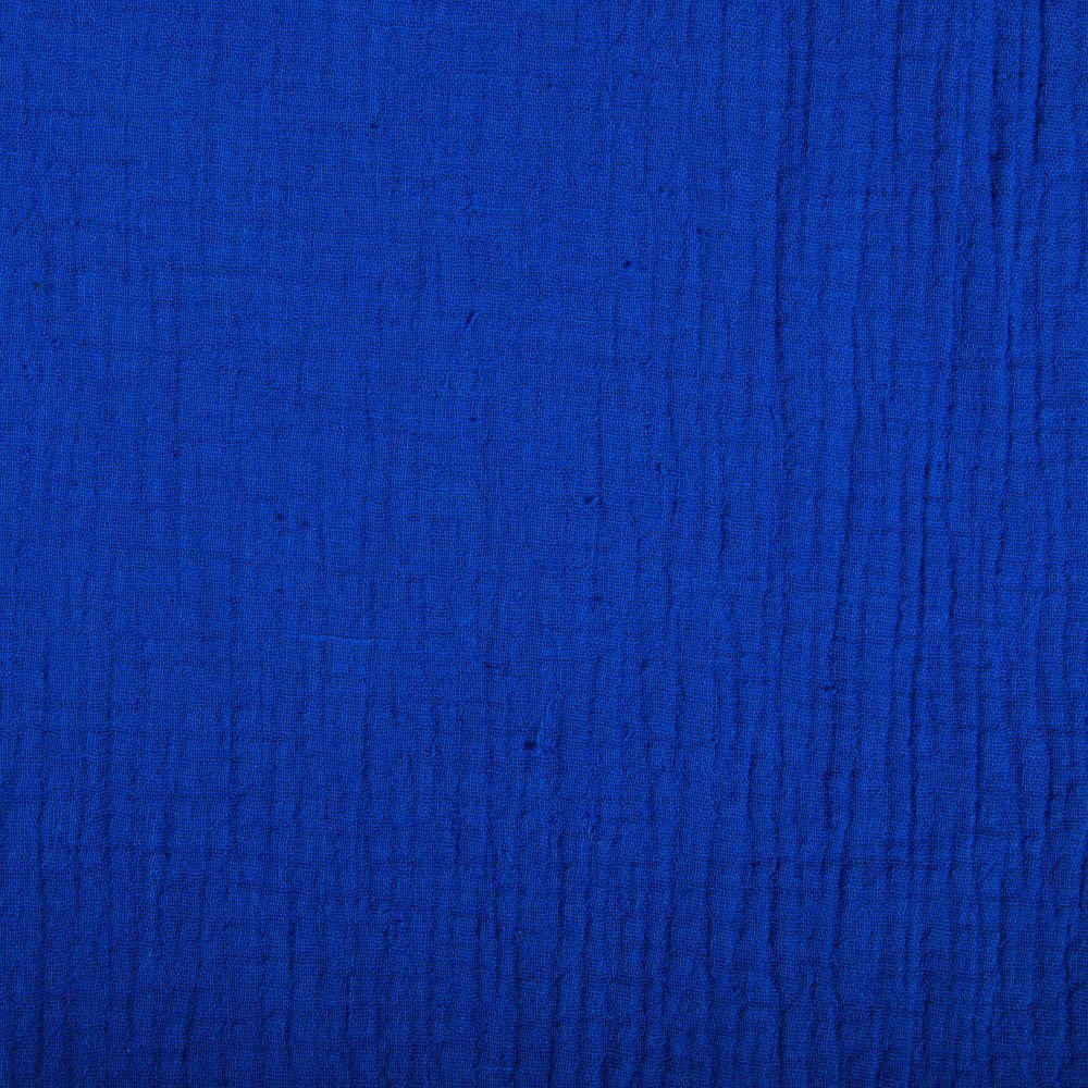 Tissu Double gaze de coton uni Bleu roi