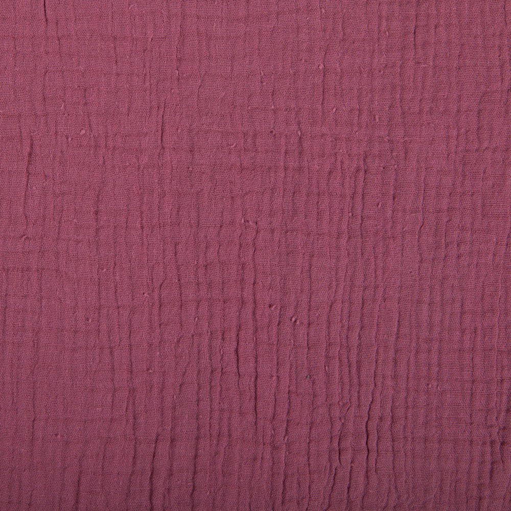 Tissu Double gaze de coton uni Bourgogne foncé