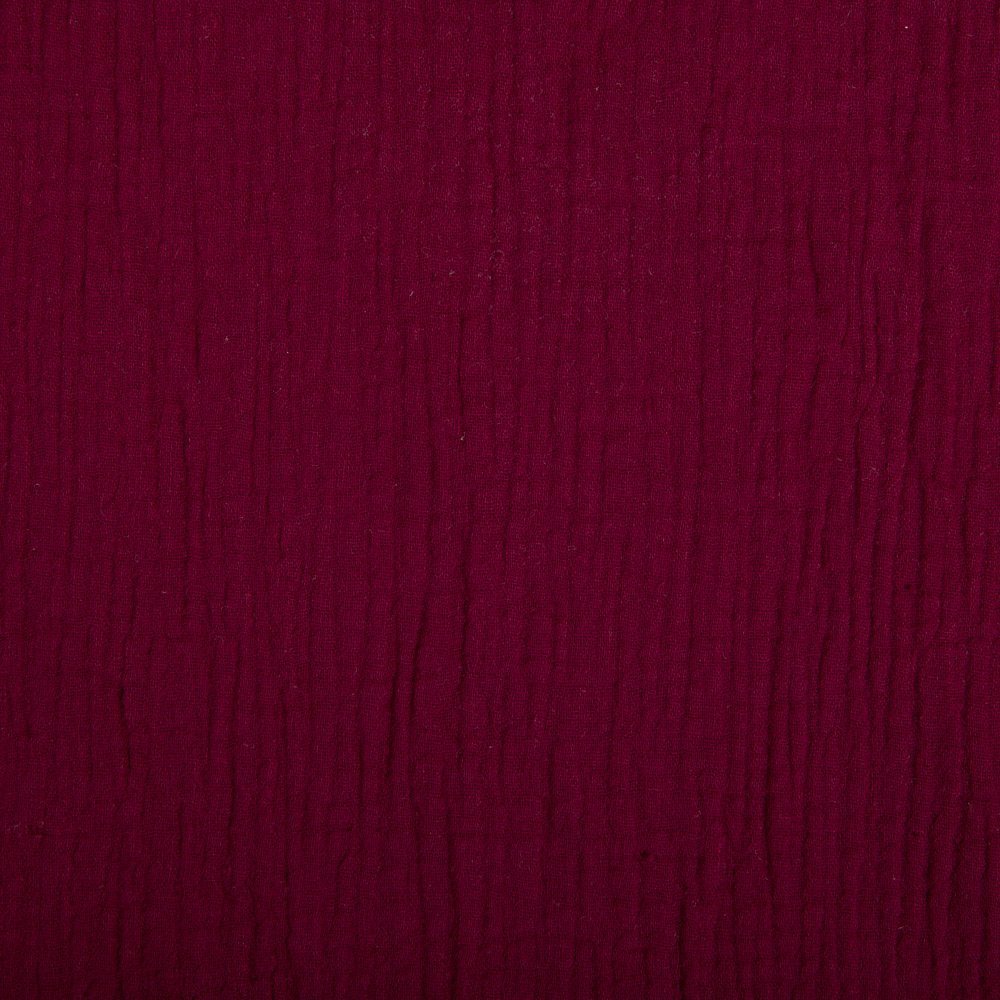 Tissu Double gaze de coton uni Bordeaux