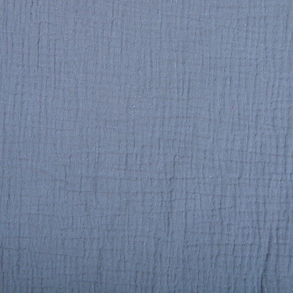 Tissu Double gaze de coton uni Gris