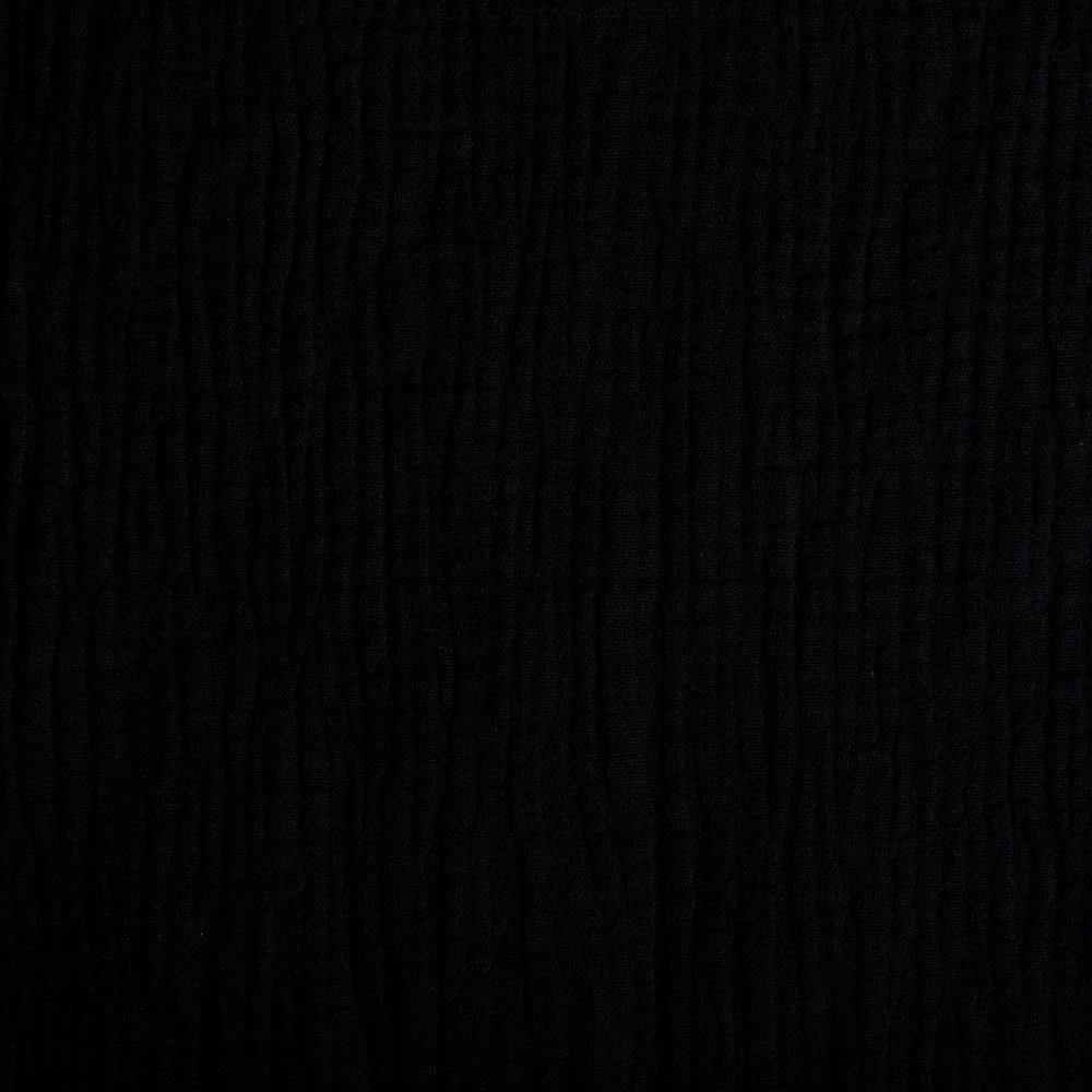 Tissu Double gaze de coton uni Noir