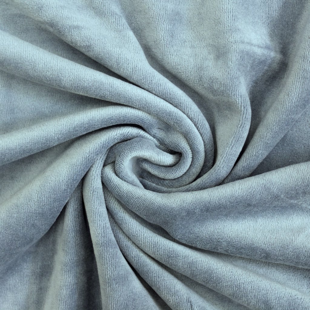 Tissu Jersey Velours tout doux Bleu gris