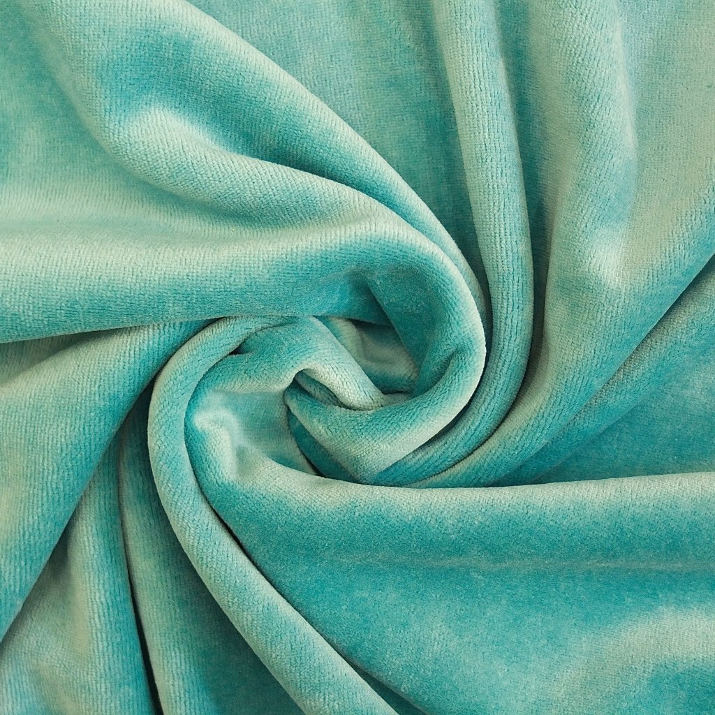 Tissu Jersey Velours tout doux Bleu tiffany