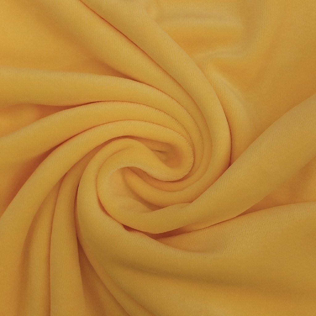Tissu Jersey Velours tout doux Jaune poussin