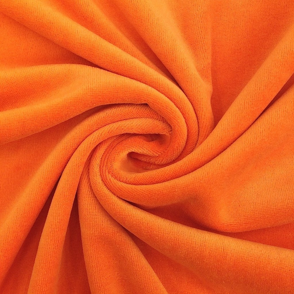 Tissu Jersey Velours tout doux Orange