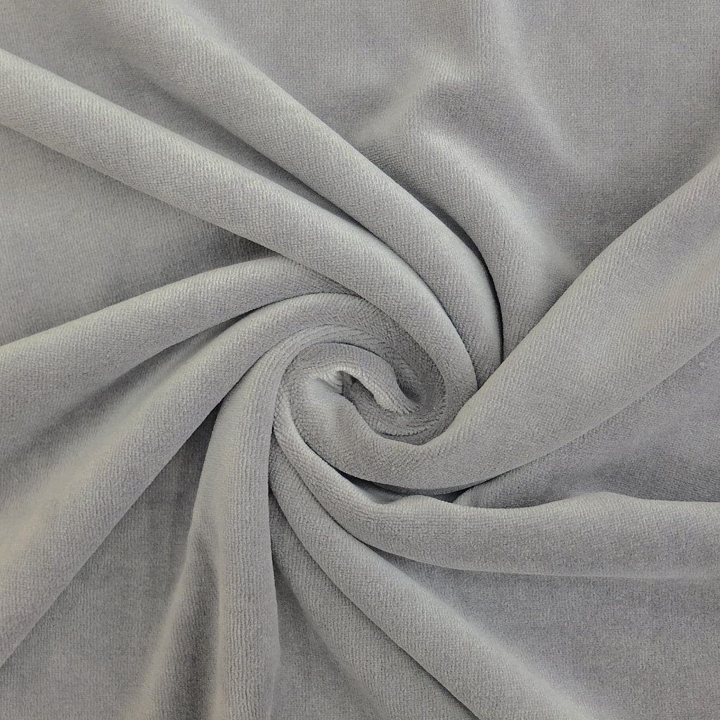 Tissu Jersey Velours tout doux Gris très clair