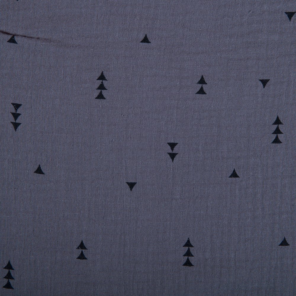 Tissu Double gaze de coton Triangles Taupe