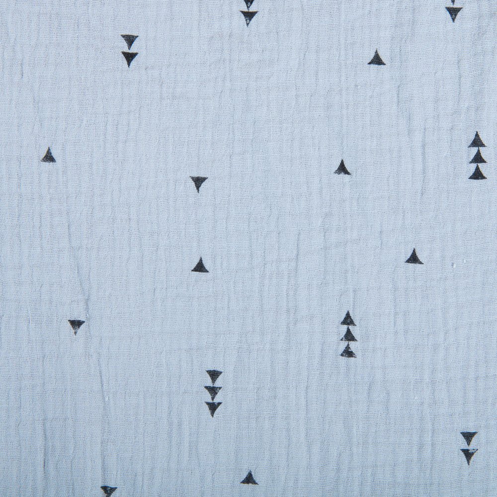 Tissu Double gaze de coton Triangles Gris clair