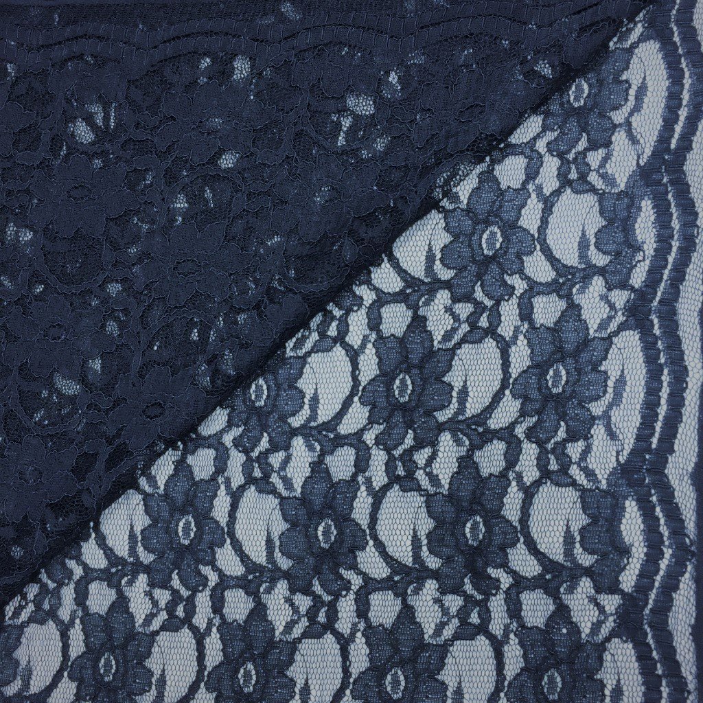 Tissu Dentelle Eva Bleu marine foncé