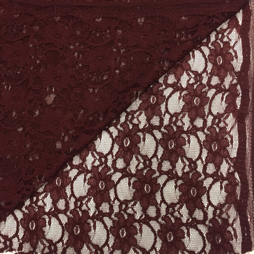 Tissu Dentelle Eva Rouge bordeaux