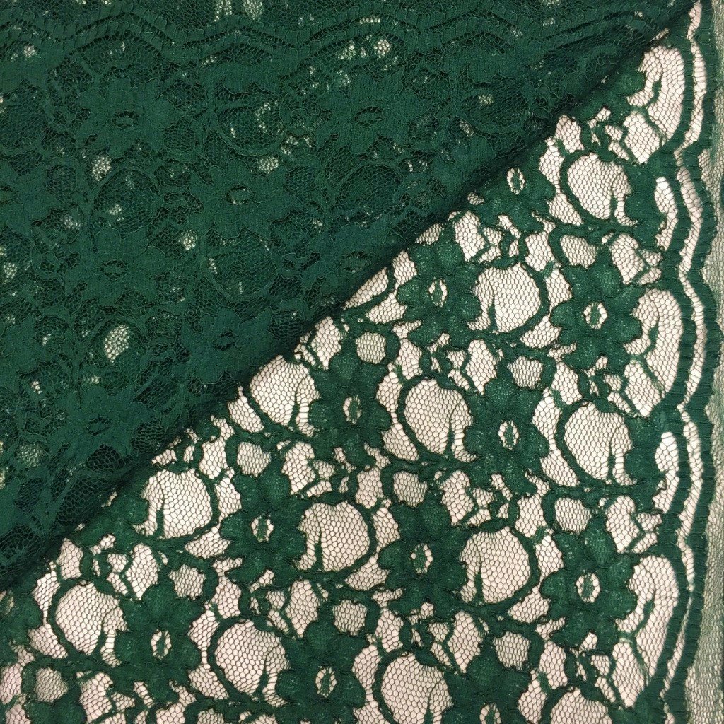 Tissu Dentelle Eva Vert sapin