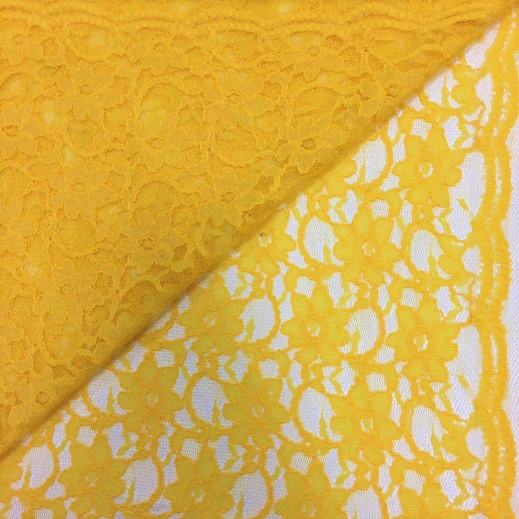 Tissu Dentelle Eva Jaune curcuma