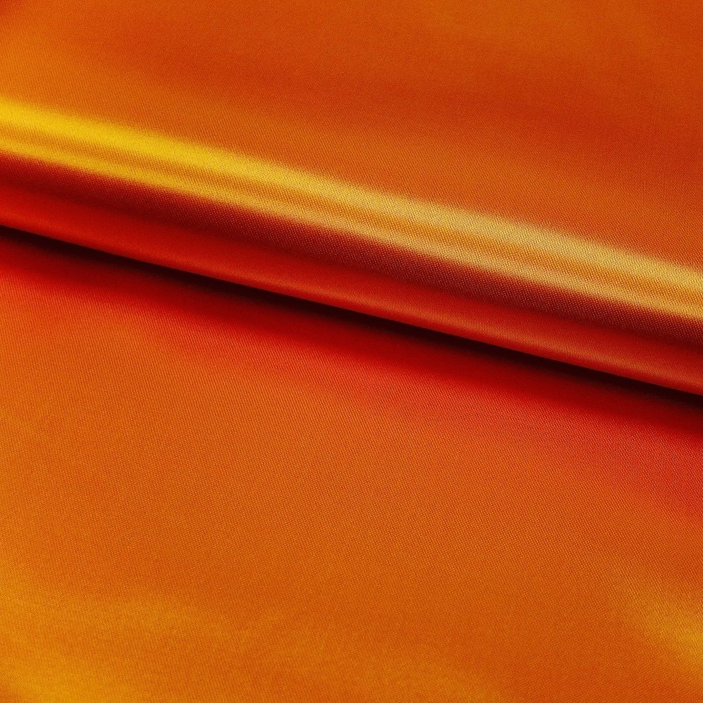 Tissu Satin uni Orange