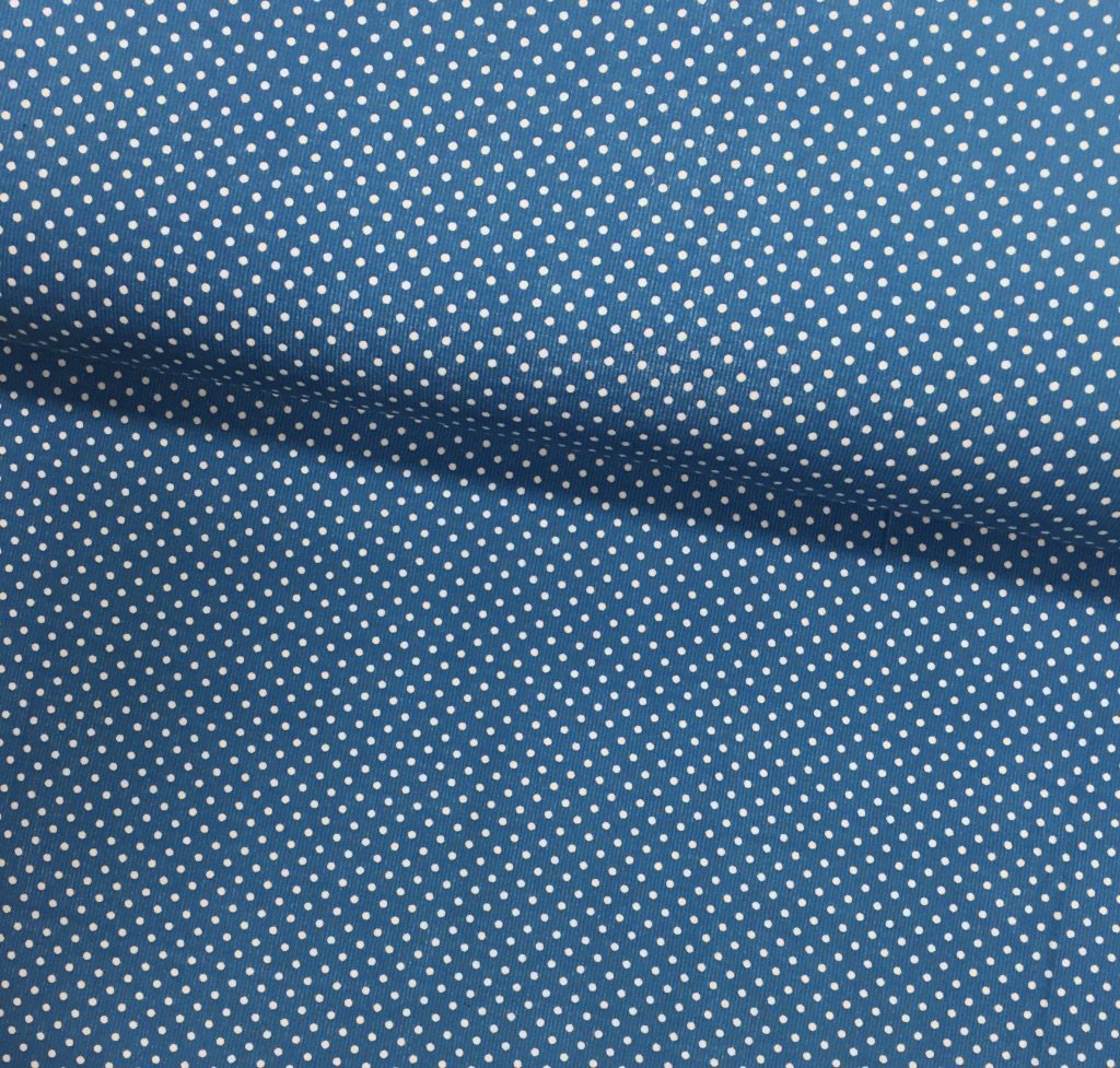 Tissu Milleraies Bleu turquoise Pois 3 mm Blancs