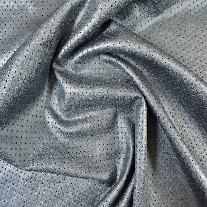 Tissu Simili cuir ajouré Gris Anthracite