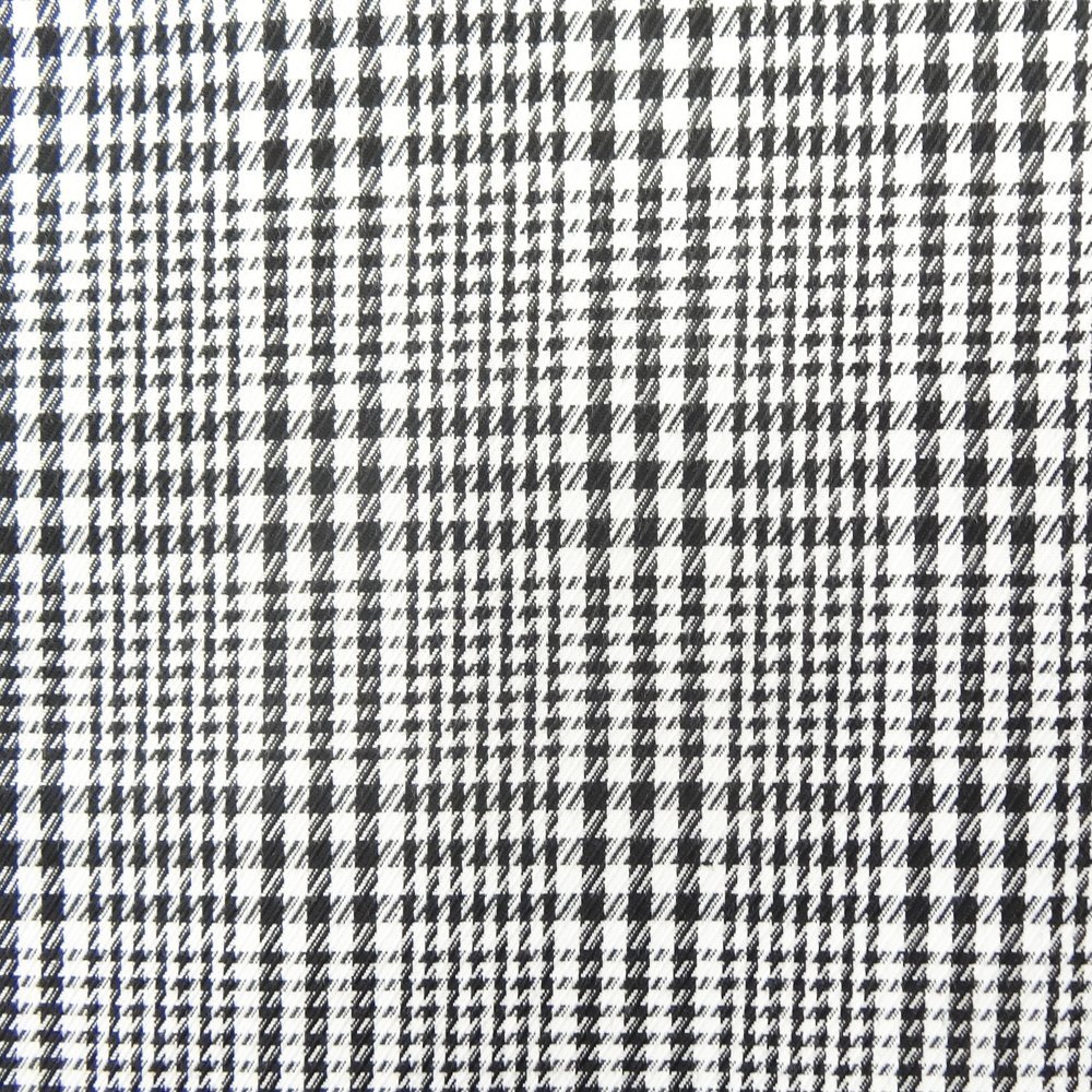 Tissu Tartan Ecossais Pied de Poule Noir et Blanc