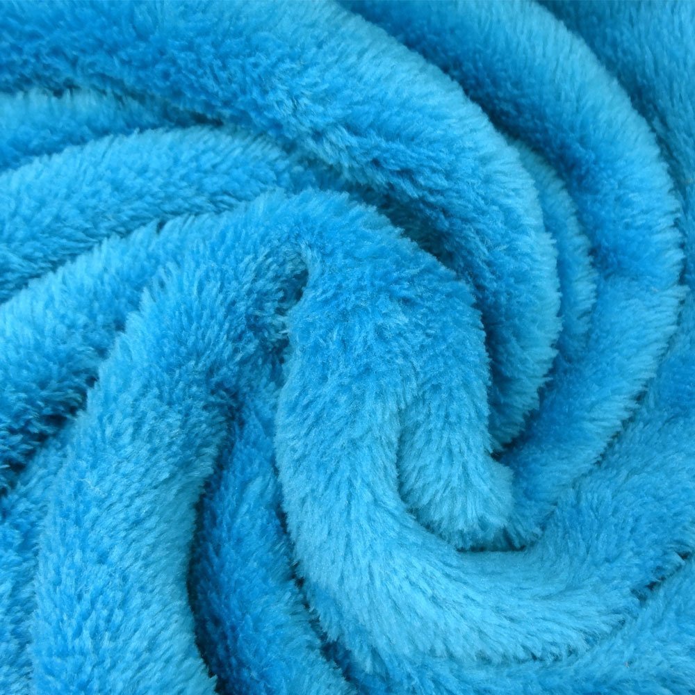 Tissu Doudou uni Bleu turquoise