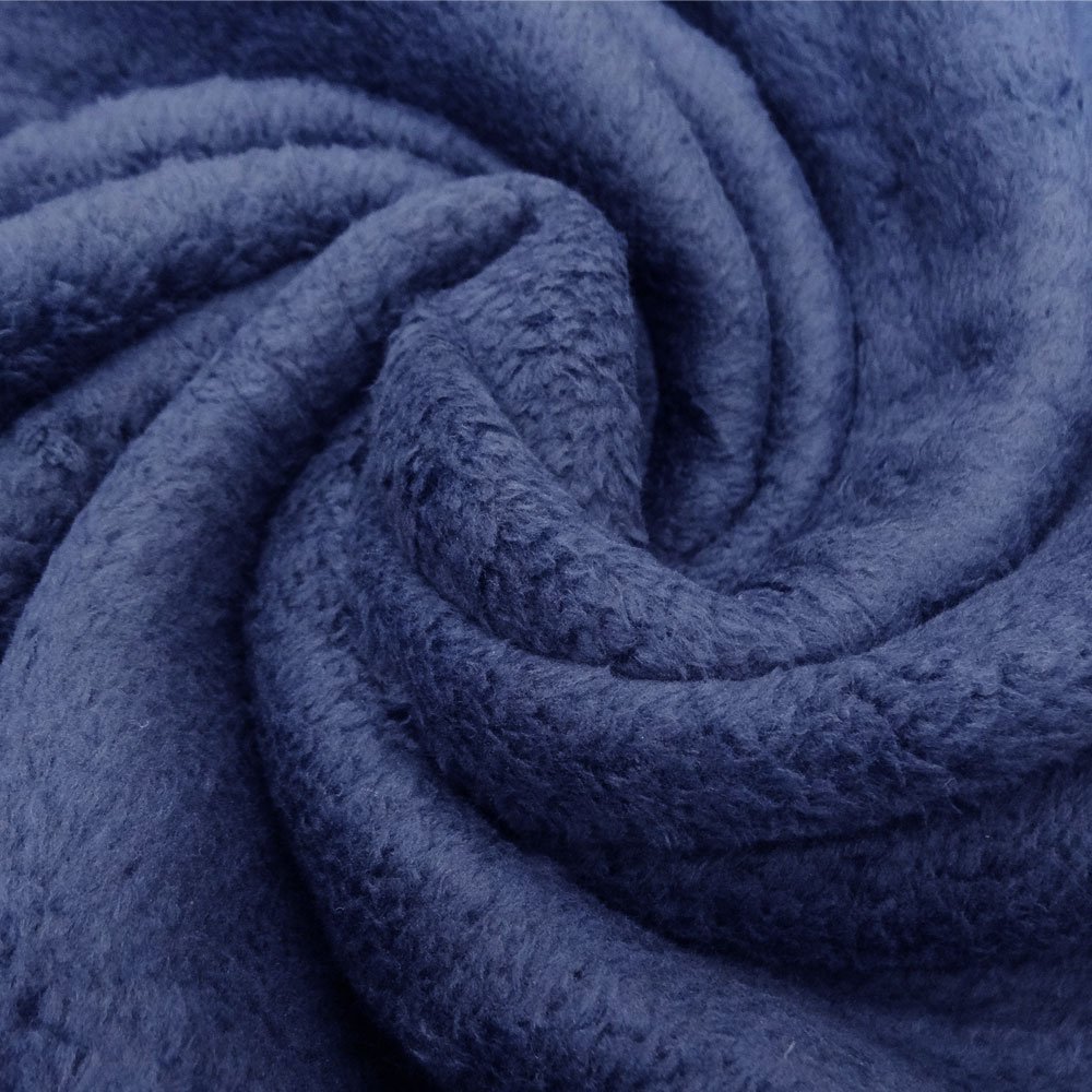 Tissu Doudou uni Bleu marine