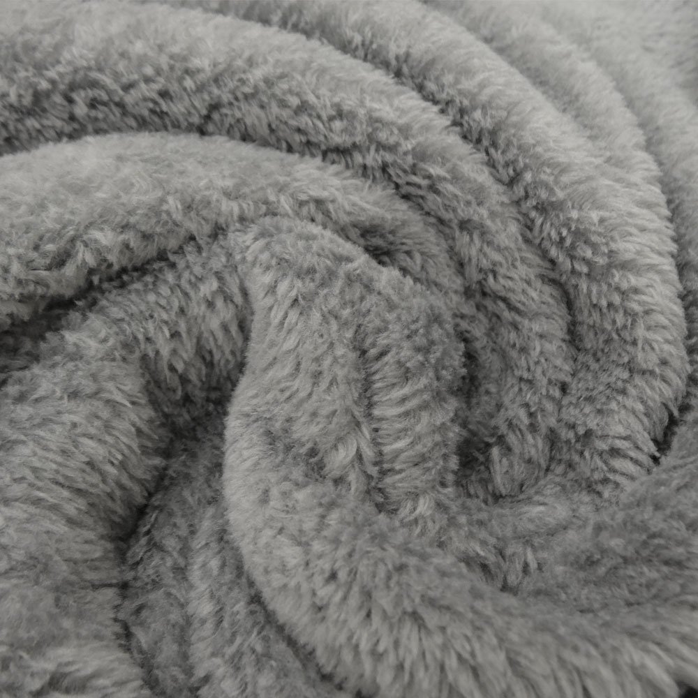 Tissu Doudou uni Gris anthracite