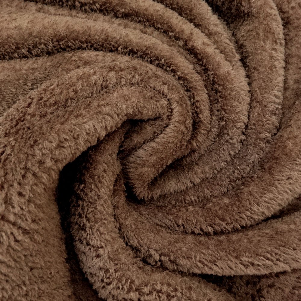 Tissu Doudou uni Marron