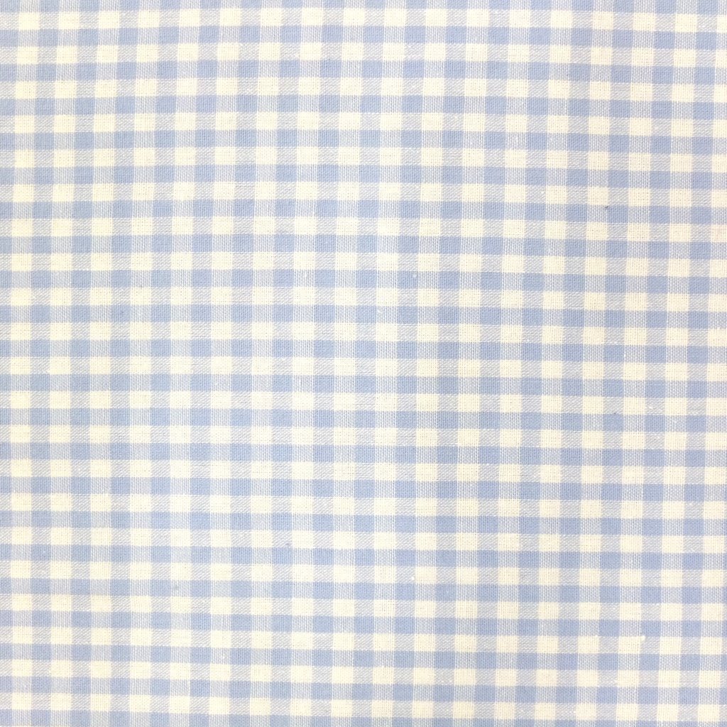 Tissu Vichy Petits carreaux 5 mm Bleu ciel