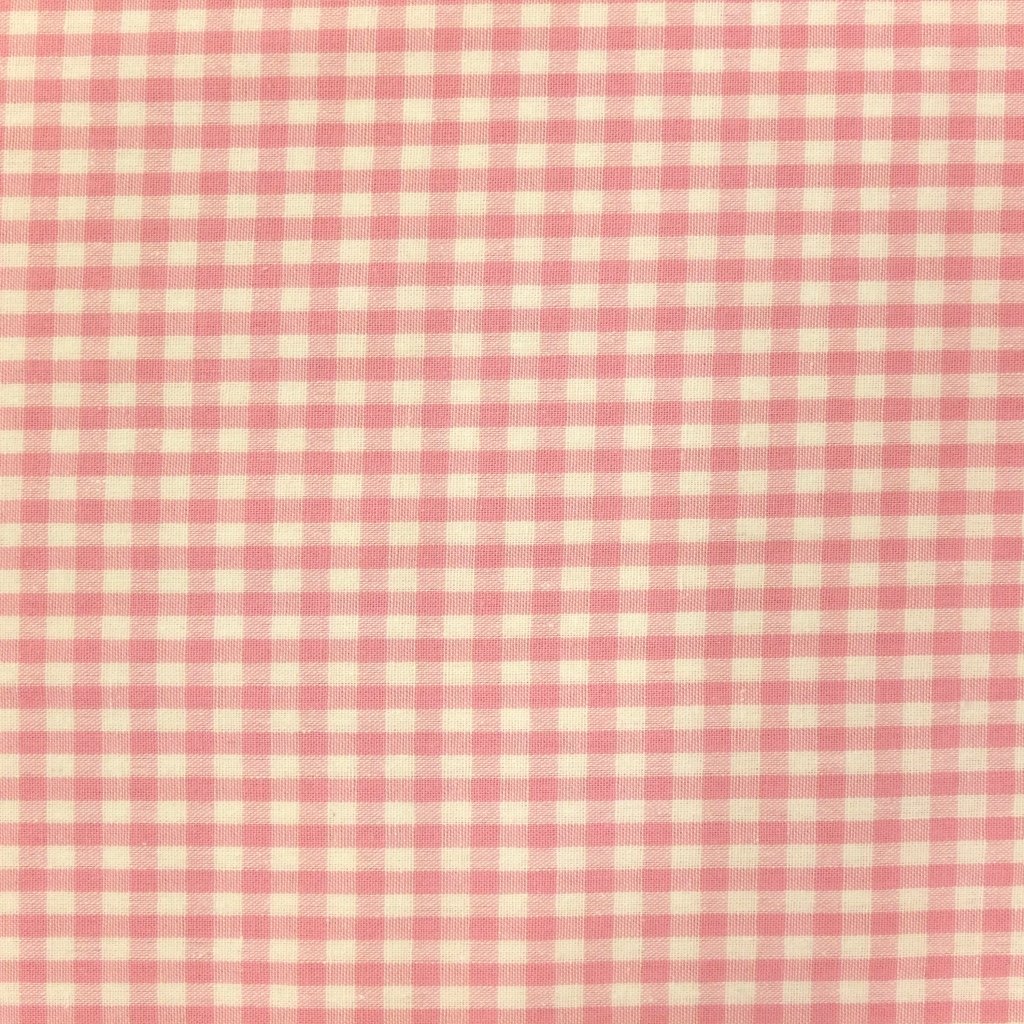 Tissu Vichy Petits carreaux 5 mm Rose pastel