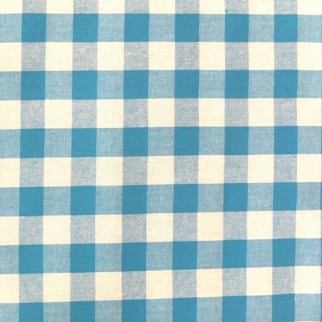 Tissu Vichy Très grands carreaux 17 mm Bleu turquoise