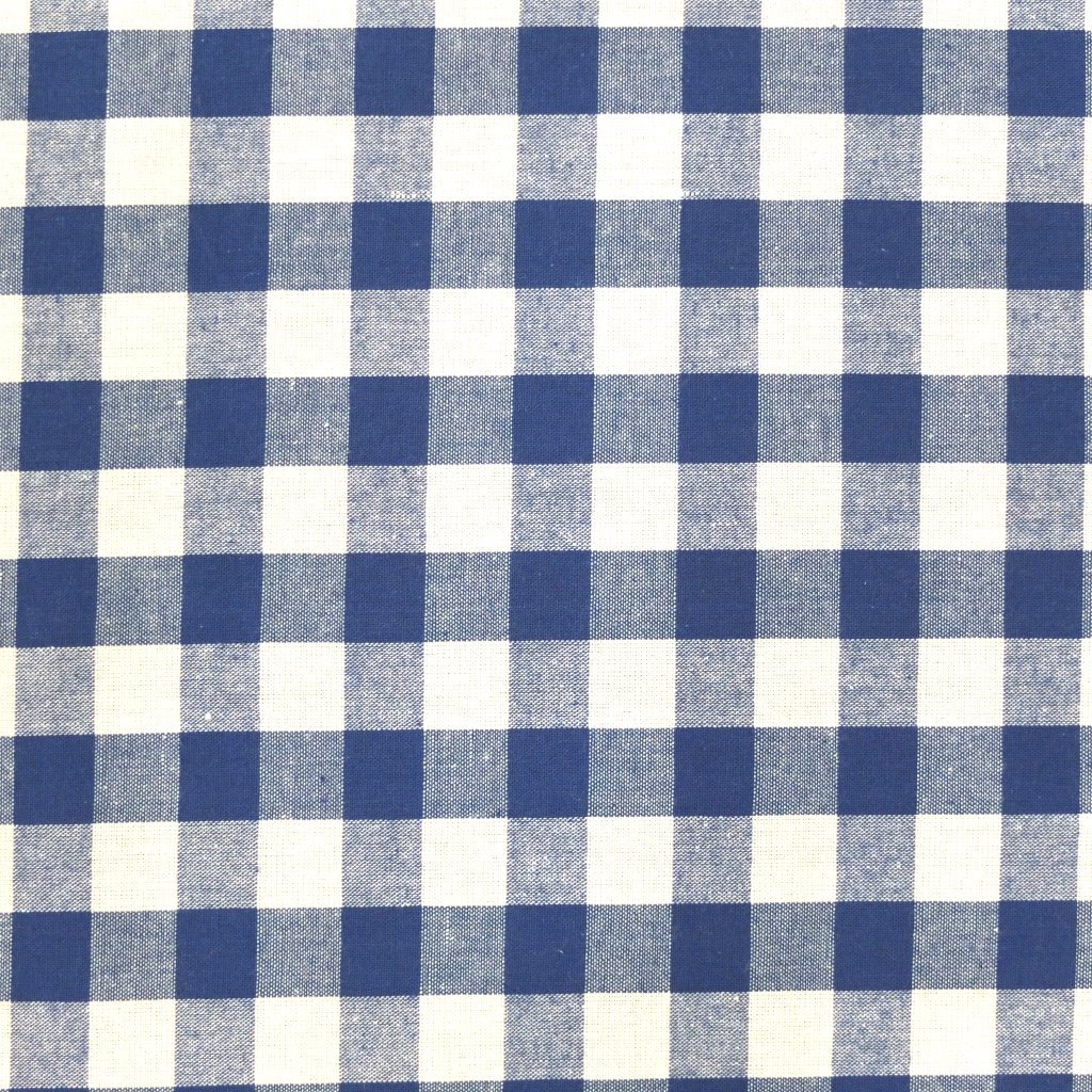 Tissu Vichy Très grands carreaux 17 mm Bleu roi
