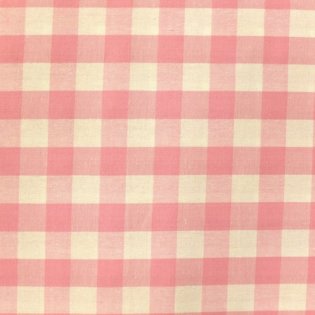 Tissu Vichy Très grands carreaux 17 mm Rose pastel