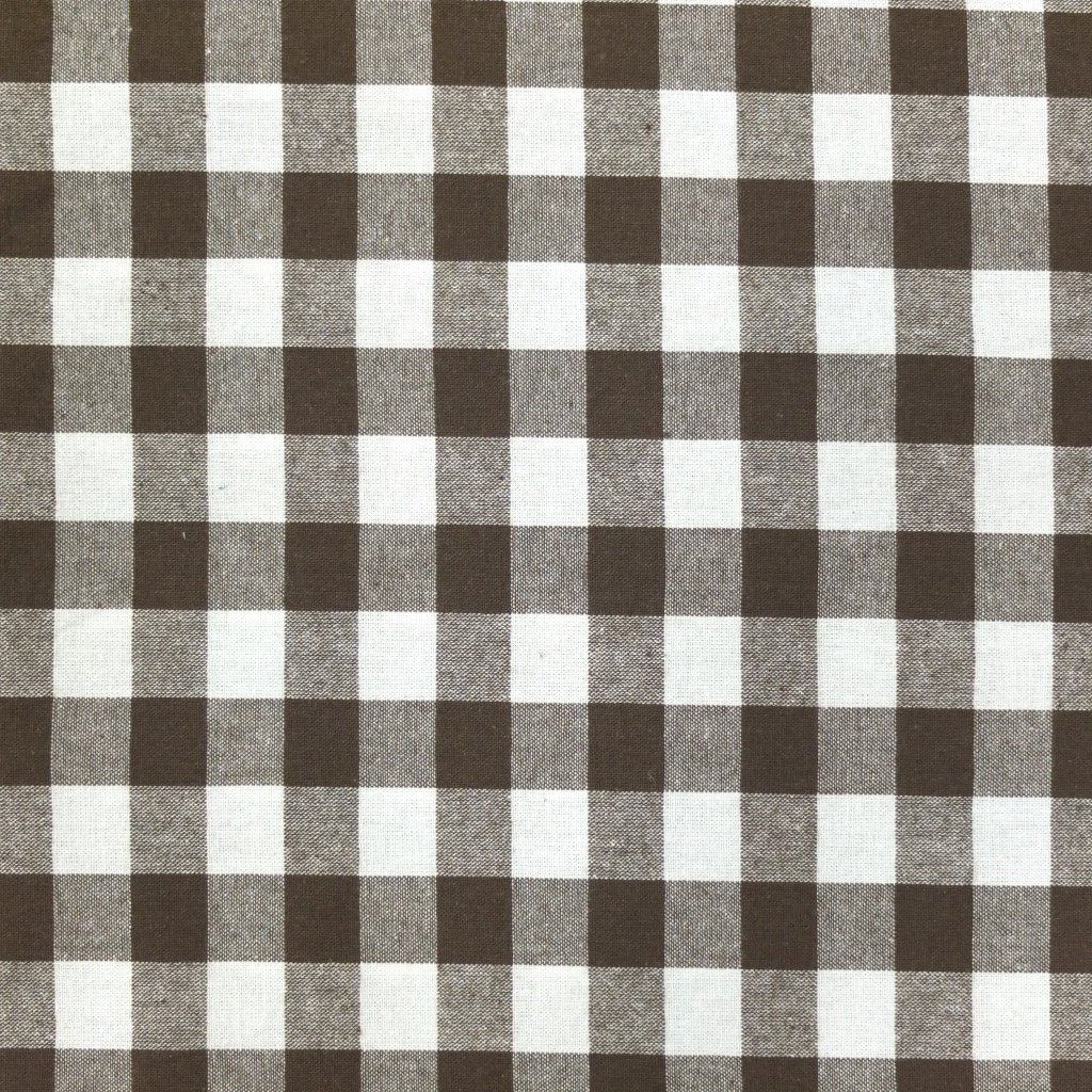 Tissu Vichy Très grands carreaux 17 mm Marron
