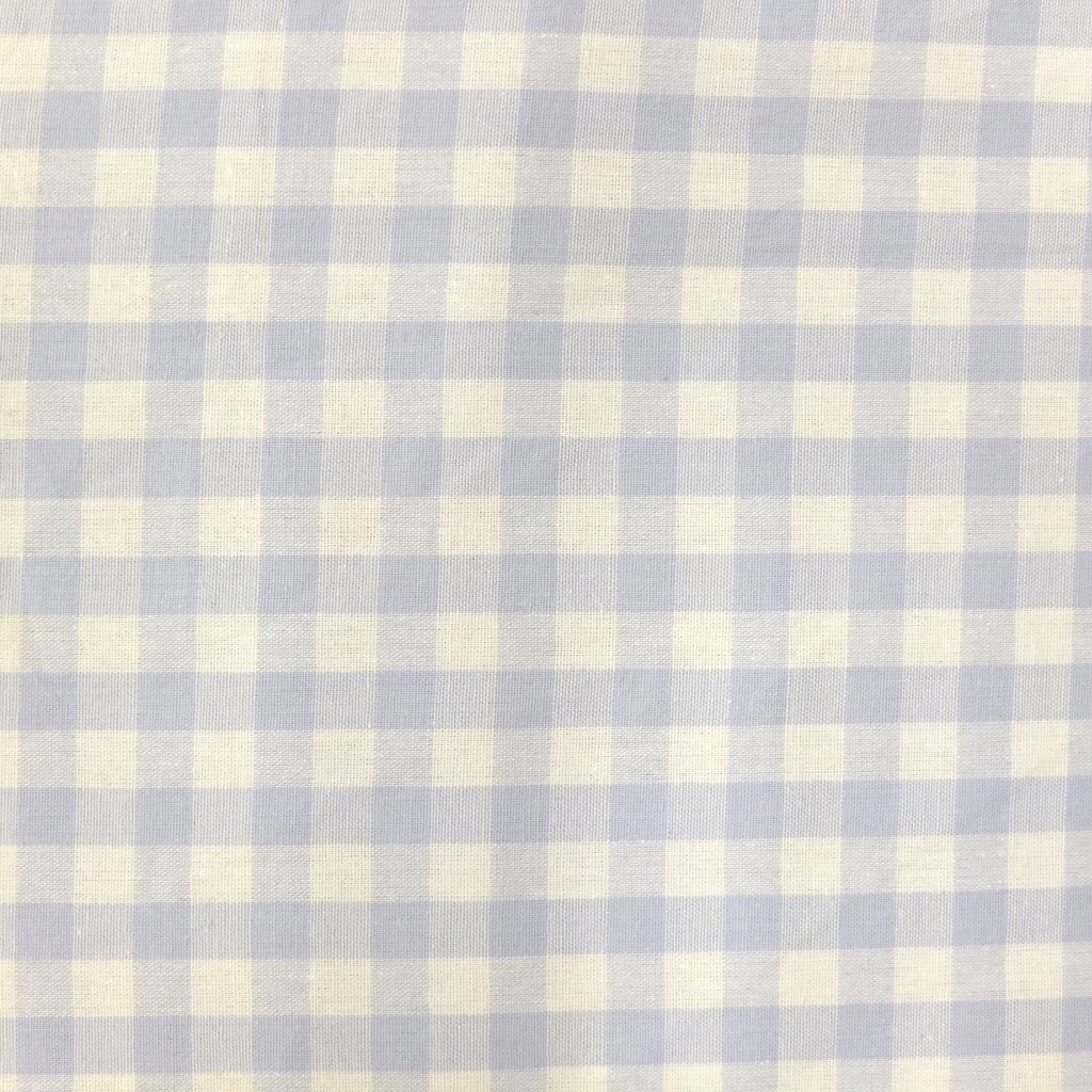 Tissu Vichy Grands carreaux 10 mm Bleu ciel