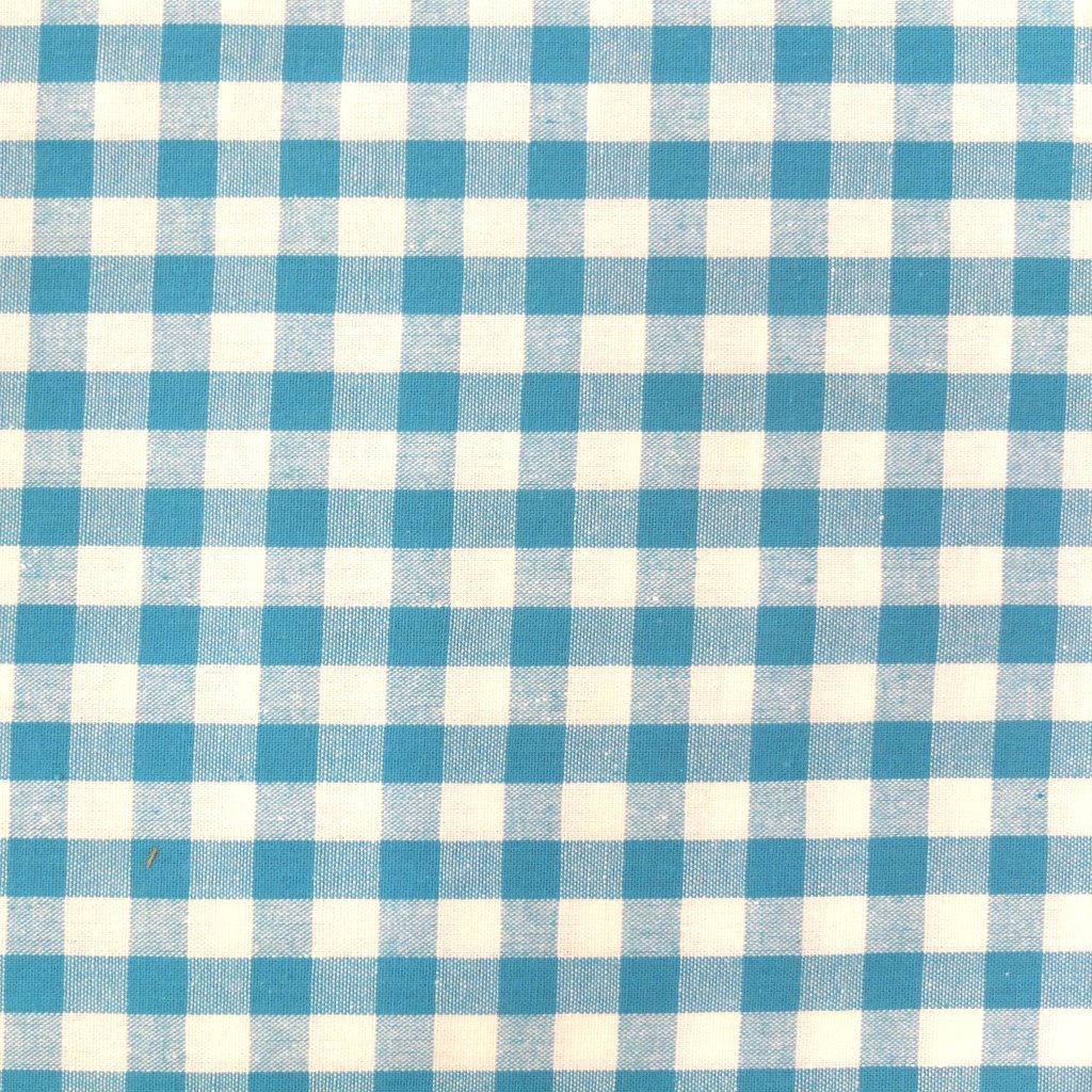Tissu Vichy Grands carreaux 10 mm Bleu turquoise