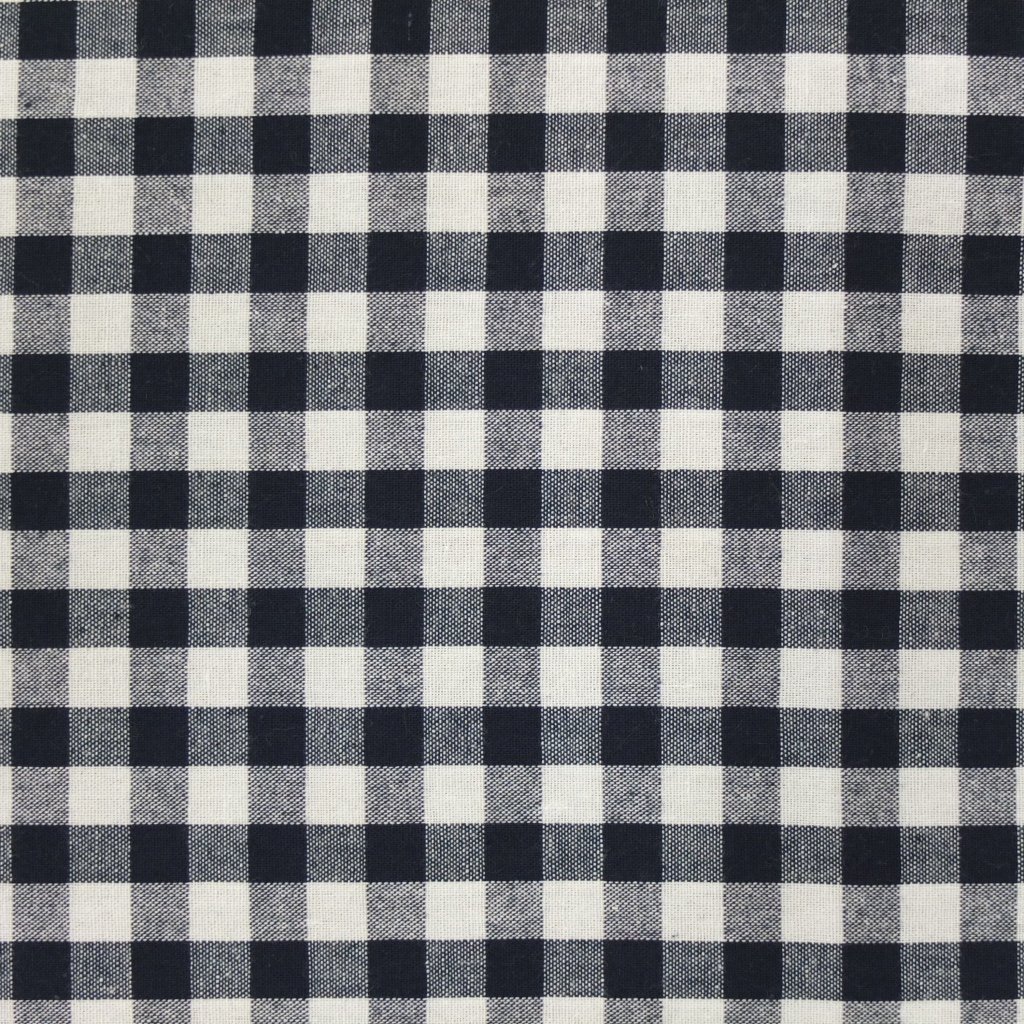 Tissu Vichy Grands carreaux 10 mm Bleu marine