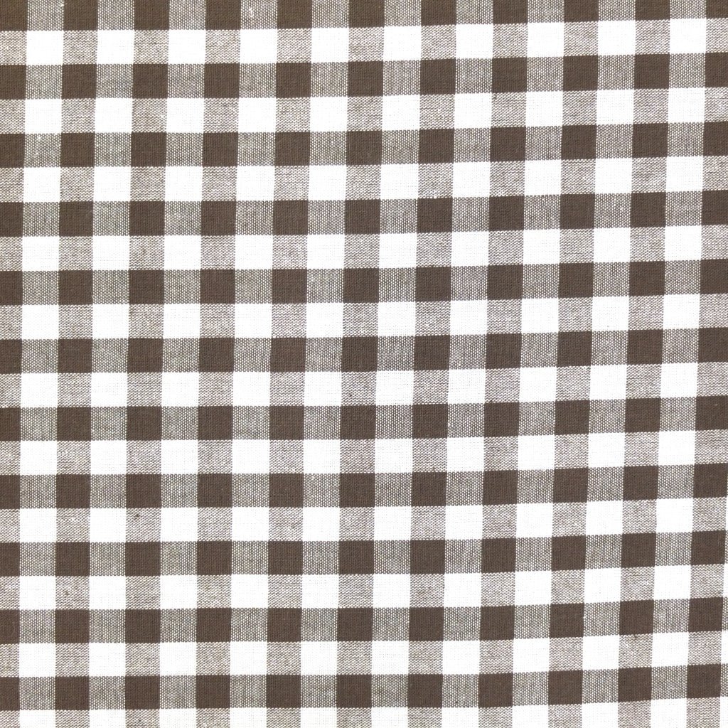 Tissu Vichy Grands carreaux 10 mm Marron