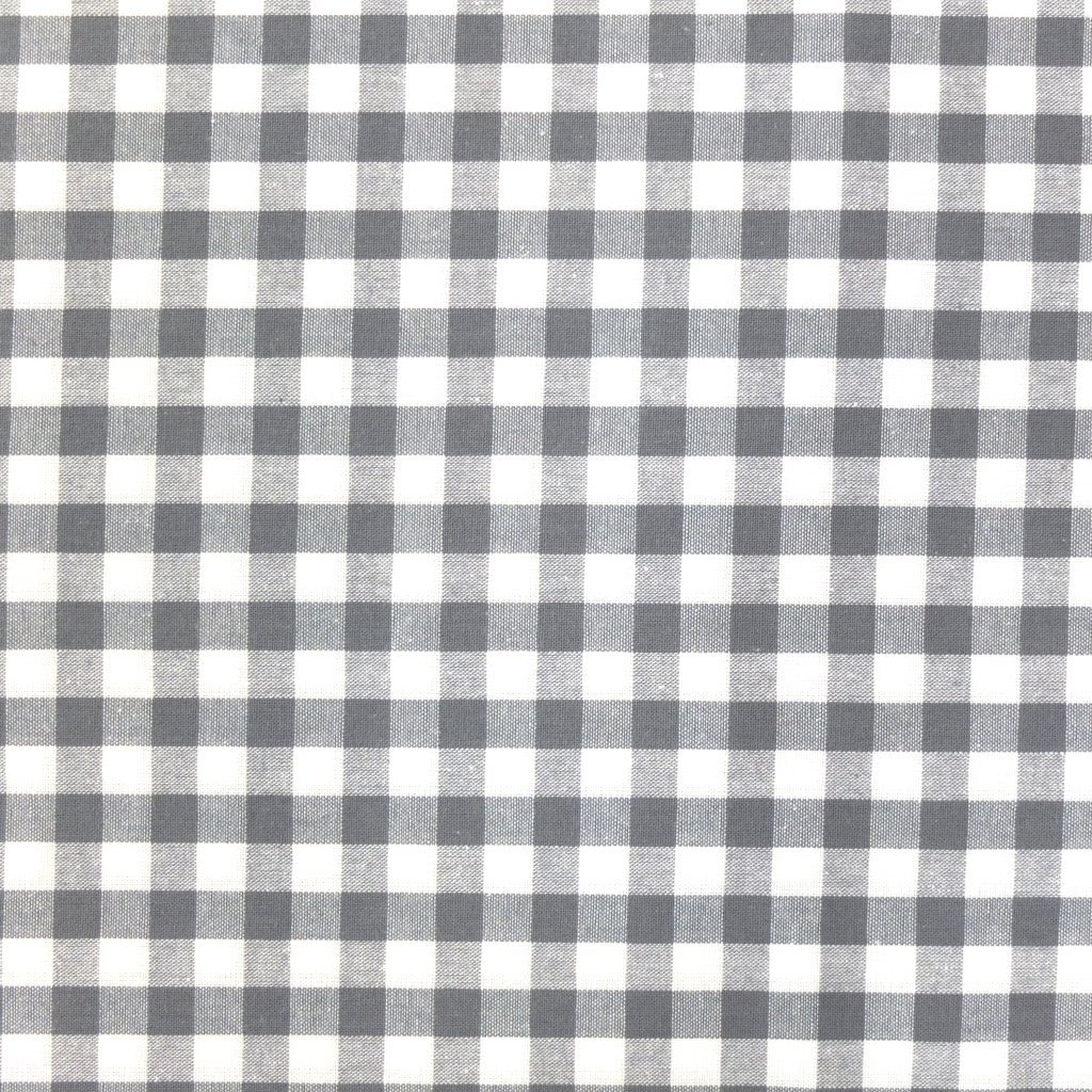 Tissu Vichy Grands carreaux 10 mm Gris