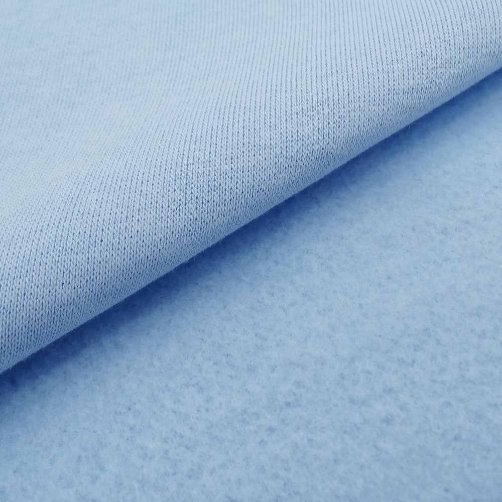 Tissu Molleton Sweat uni Bleu pastel
