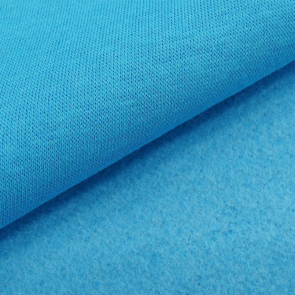 Tissu Molleton Sweat uni Bleu turquoise