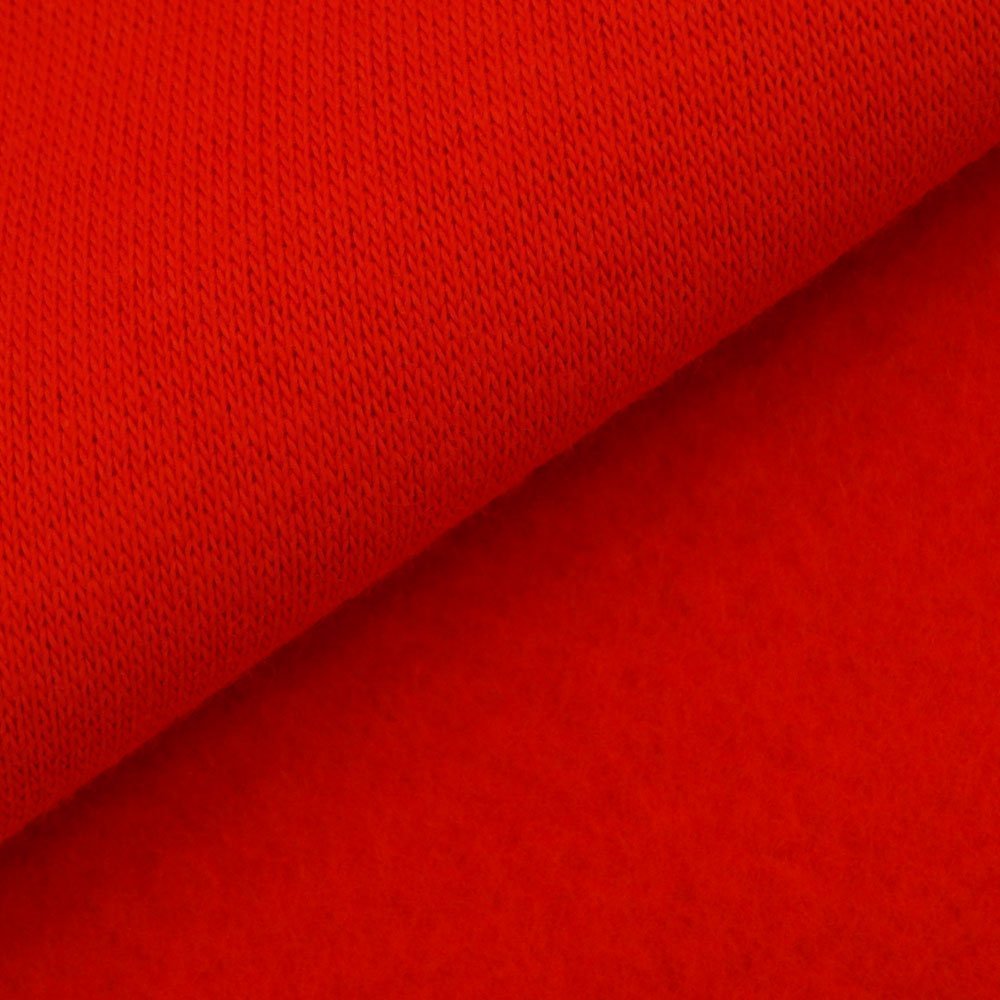 Tissu Molleton Sweat uni Rouge
