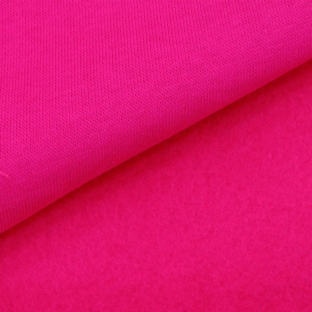 Tissu Molleton Sweat uni Fushia