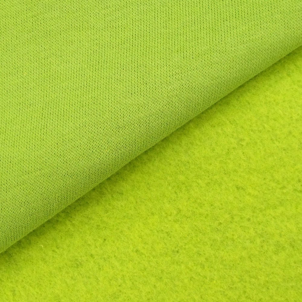 Tissu Molleton Sweat uni Vert tilleul