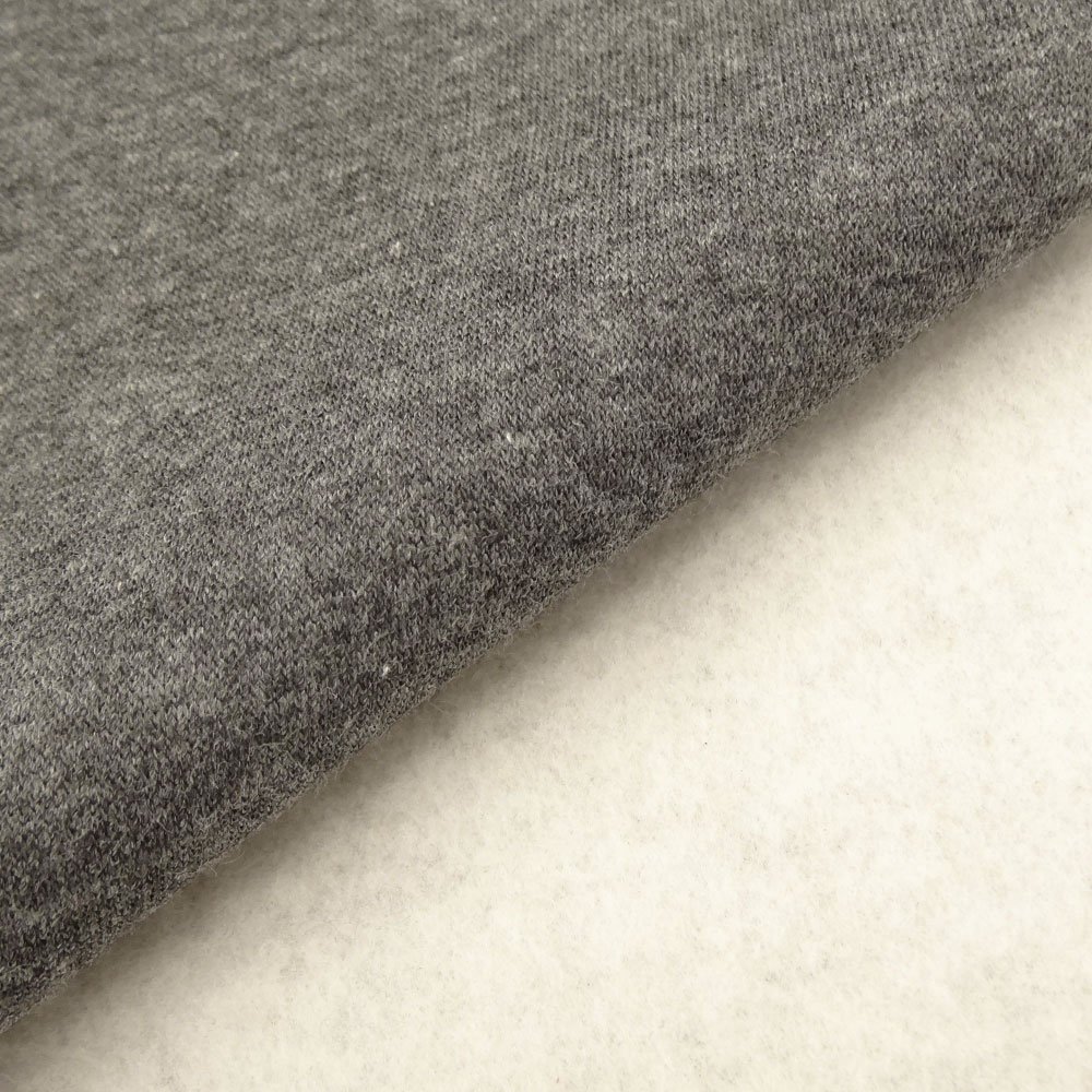 Tissu Molleton Sweat uni Gris anthracite chiné