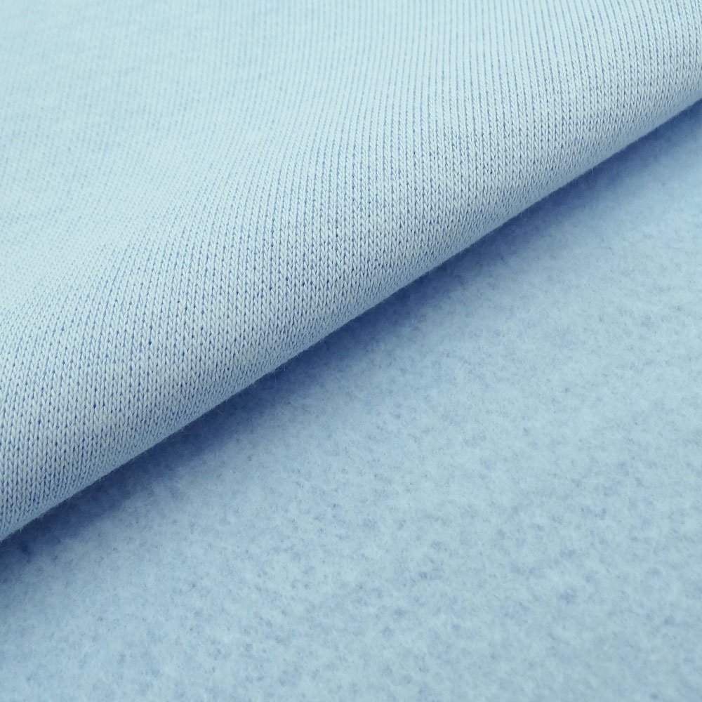 Tissu Molleton Sweat uni Bleu dragée