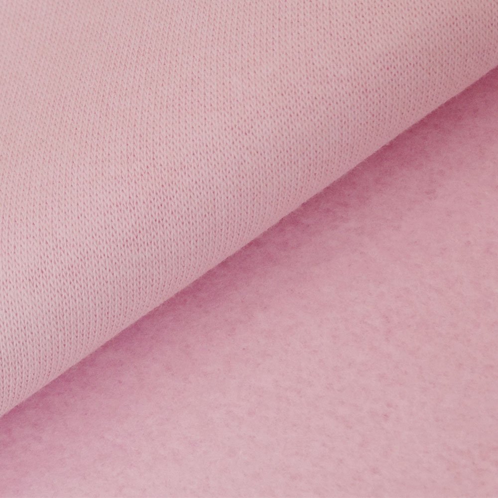 Tissu Molleton Sweat uni Rose bébé