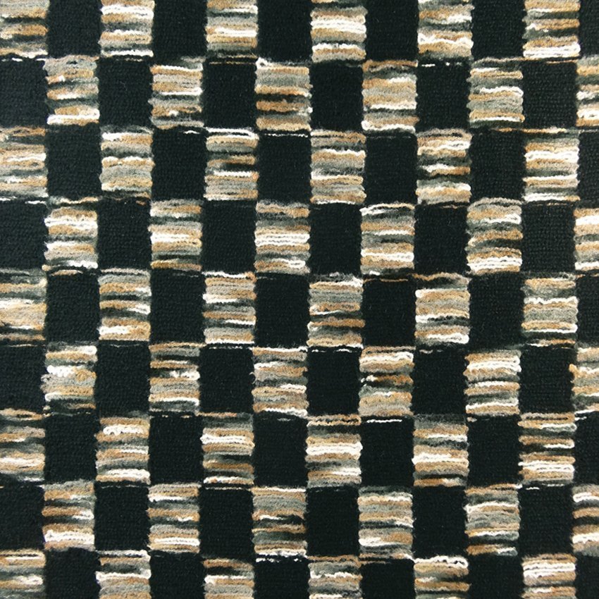 Tissu Lainage Carreaux noir beige et gris