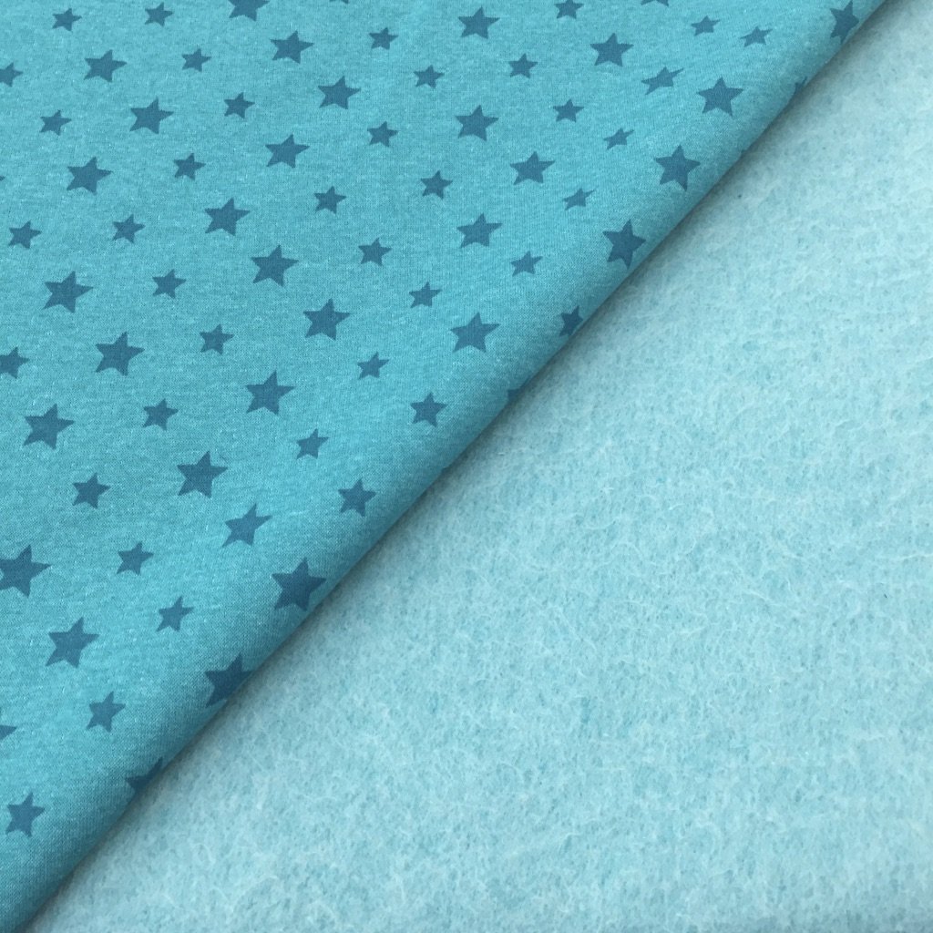 Tissu Sweat Camille Bleu vif Etoiles Bleu foncé