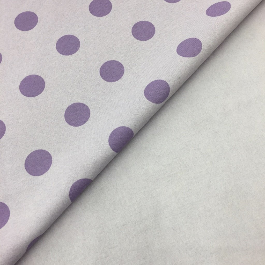 Tissu Sweat Camille Parme Pois Violet