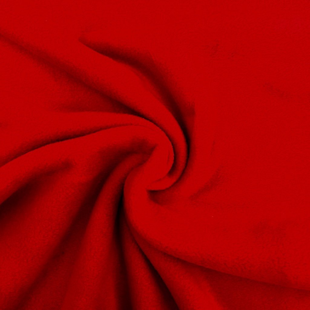Tissu Polaire uni Rouge