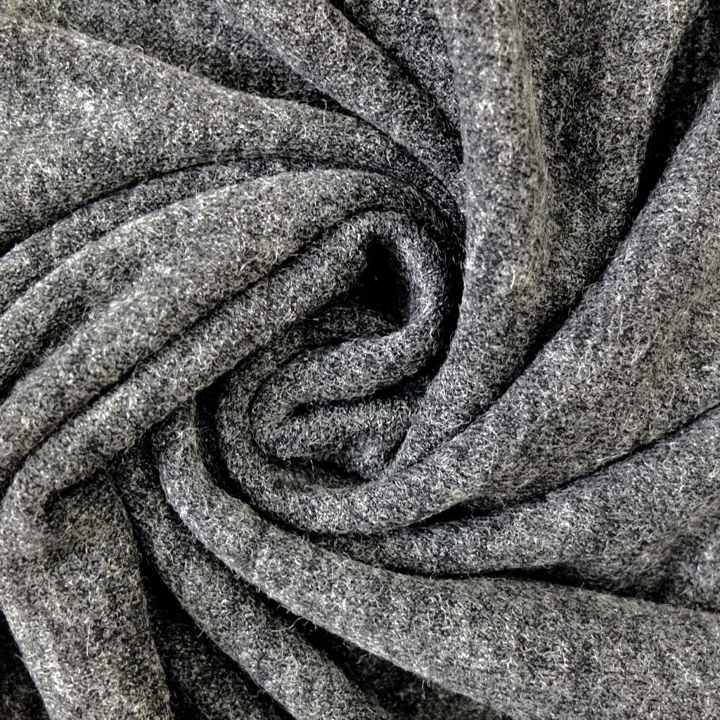 Tissu Maille pull Gris anthracite chiné