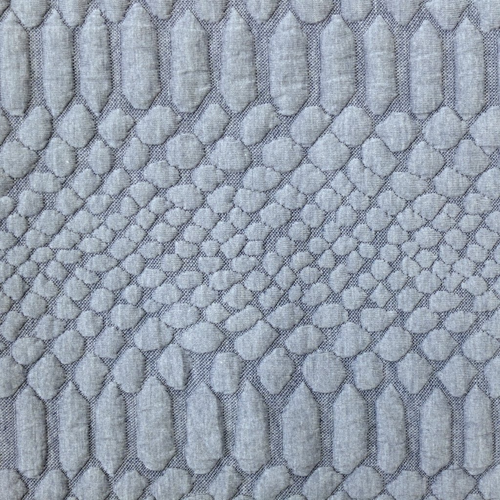 Tissu Jacquard Bubble Bleu jean Serpent