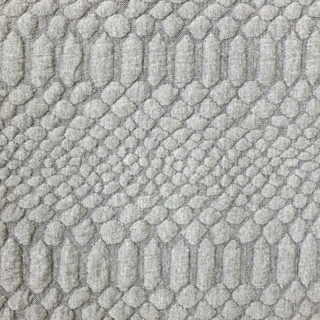 Tissu Jacquard Bubble Gris clair chiné Serpent